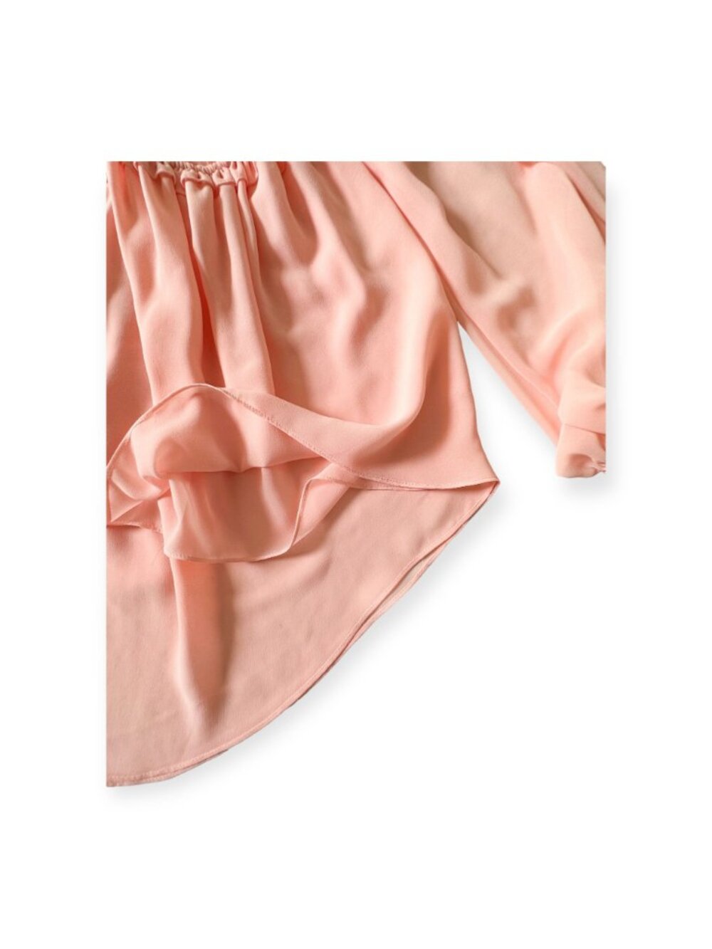 New with Tag MISA Pink Chiffon Lively Off the Shoulder Blouse, Size S - Picture 12 of 15
